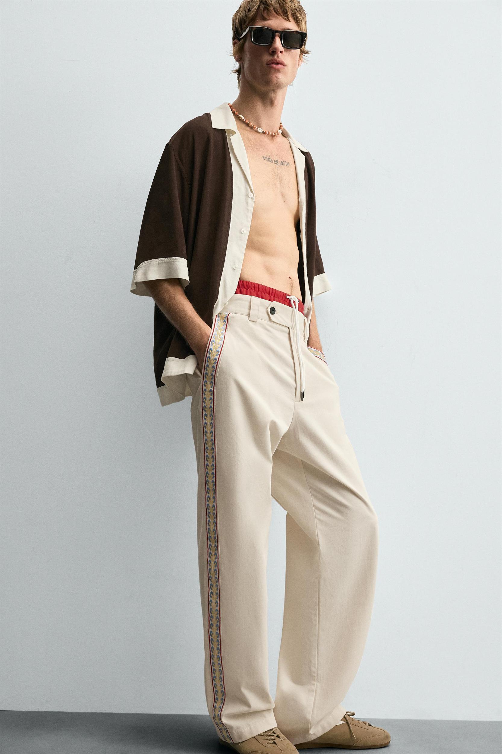 COLORBLOCK VISCOSE-LINEN SHIRT Product Image