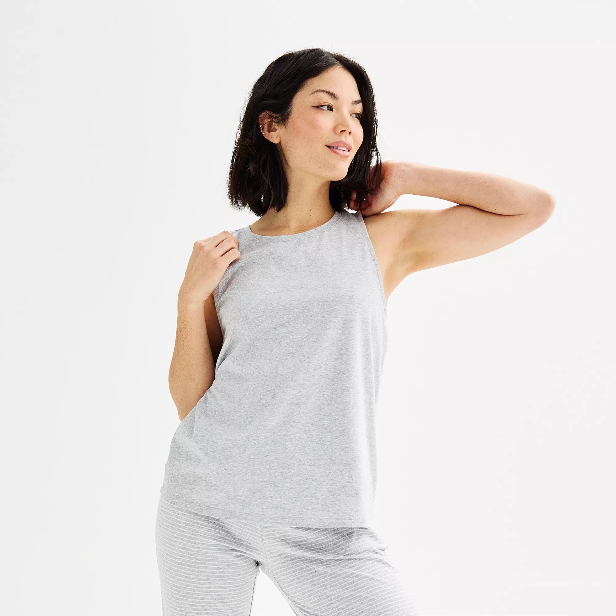 Women's Sonoma Goods For Life® Cotton Modal Sleep Tank Top, Size: XL, Medium Cumulus Grey Product Image