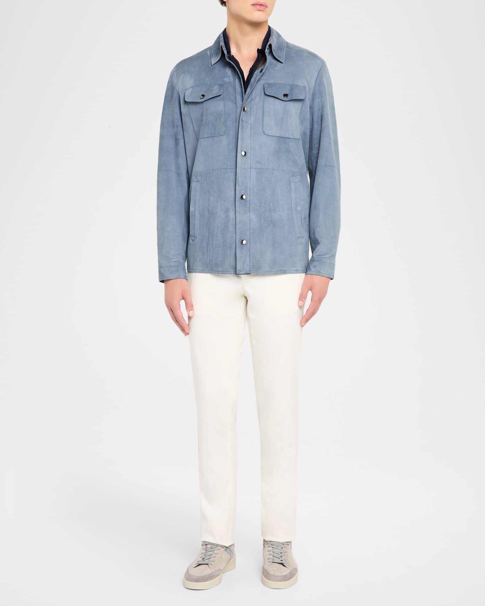 Men's Nuvola Suede Snap-Front Overshirt Product Image