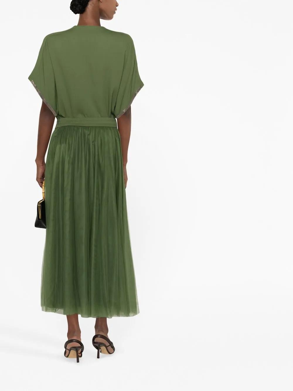 FABIANA FILIPPI High-waisted Tulle Skirt In Green Product Image