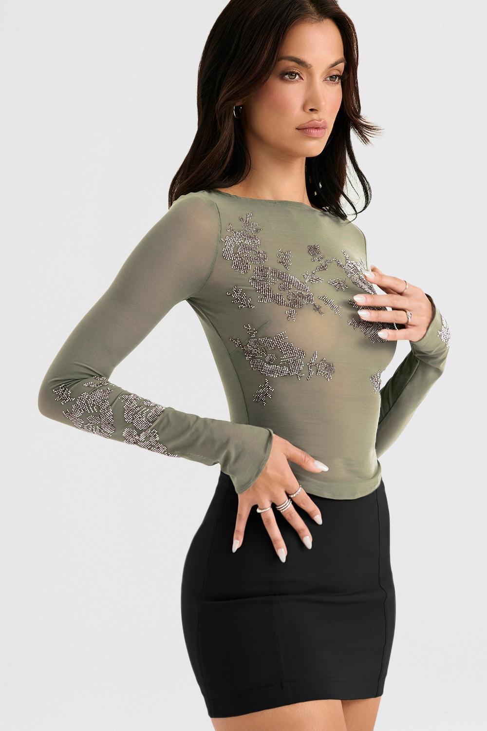 Nisha Black Sculpting Mini Skirt Product Image