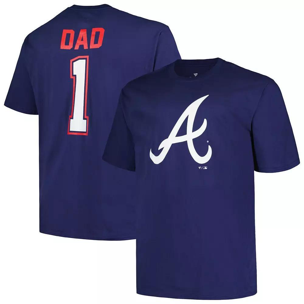 Men's Profile Navy Atlanta Braves Big & Tall #1 Dad T-Shirt, Size: 4XB, Blue Product Image
