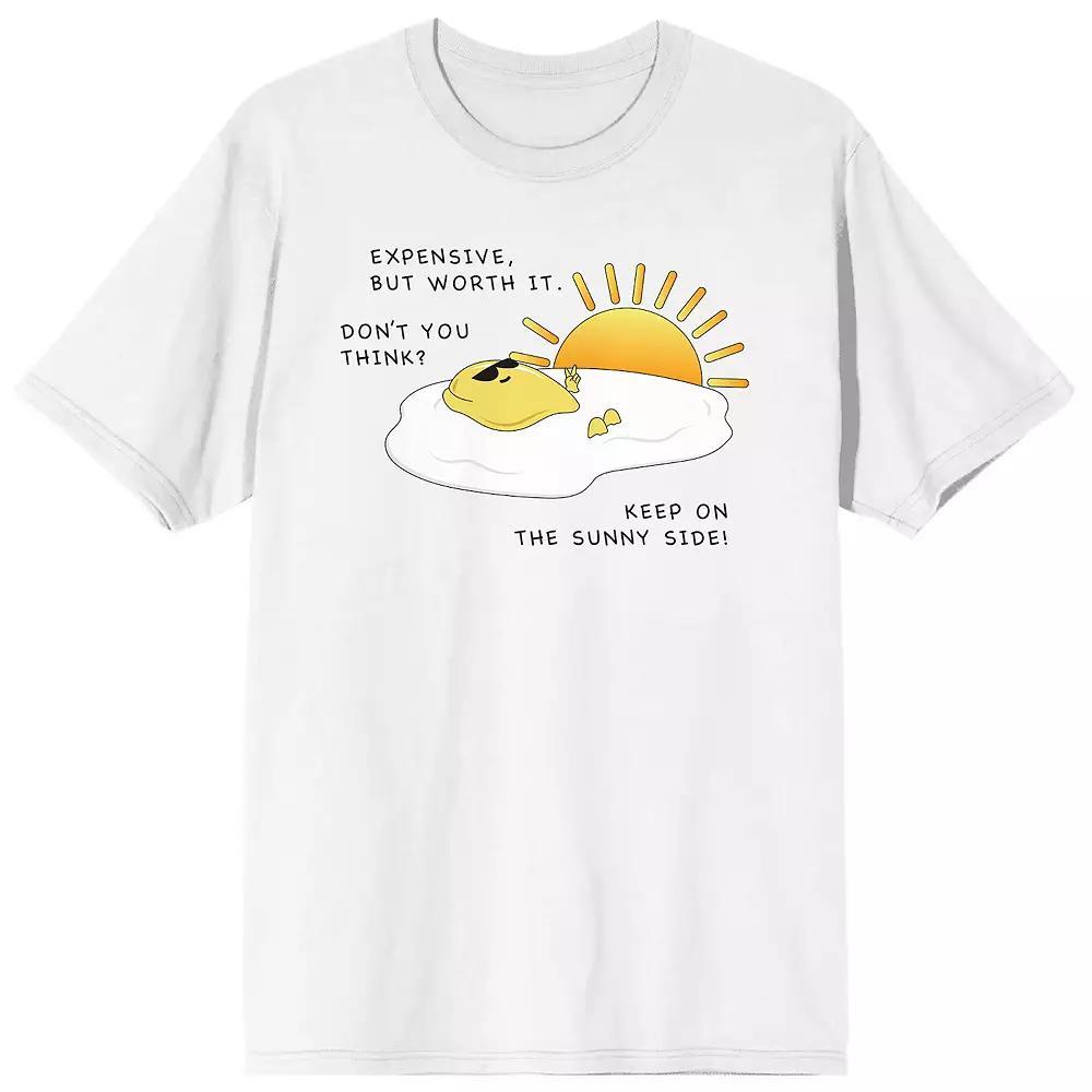 Men's Eggspensive Eggs Sunny Side Graphic Tee, Size: Small, White Product Image