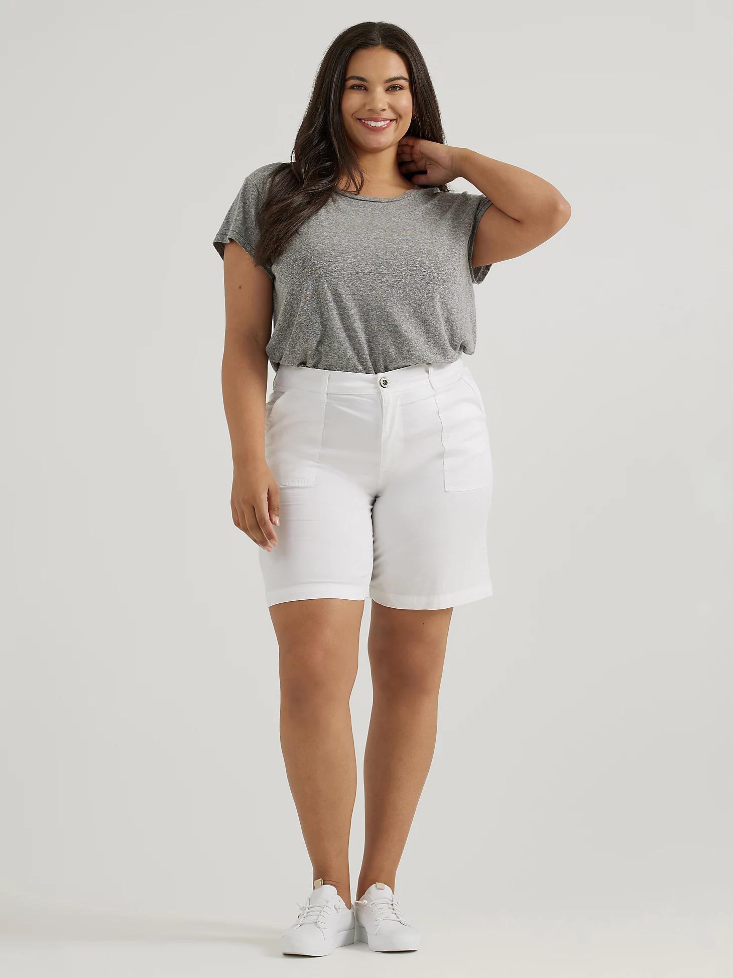 Women's Ultra Lux Comfort with Flex-To-Go Relaxed Fit Utility Bermuda (Plus) | Women's Shorts | Lee® Product Image