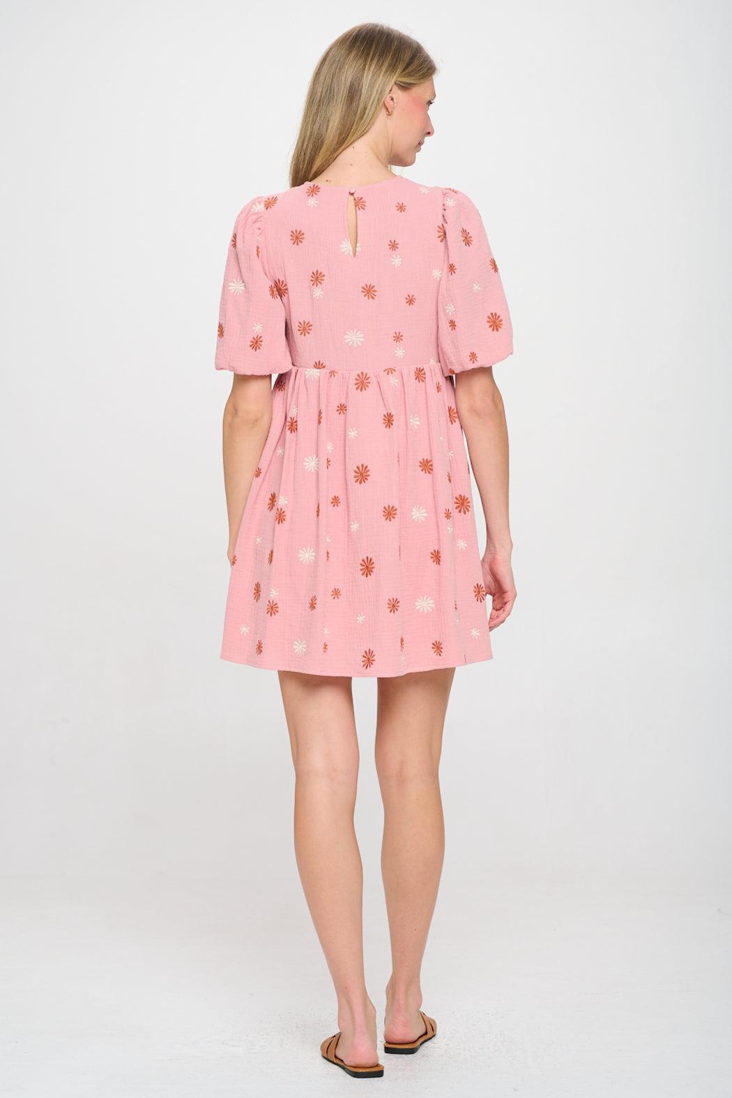 Mauve Embroidery Lucia Dress Product Image