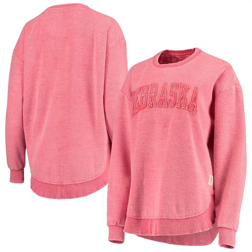 Women's Pressbox Scarlet Nebraska Huskers Ponchoville Pullover Sweatshirt, Size: Medium, Red Product Image