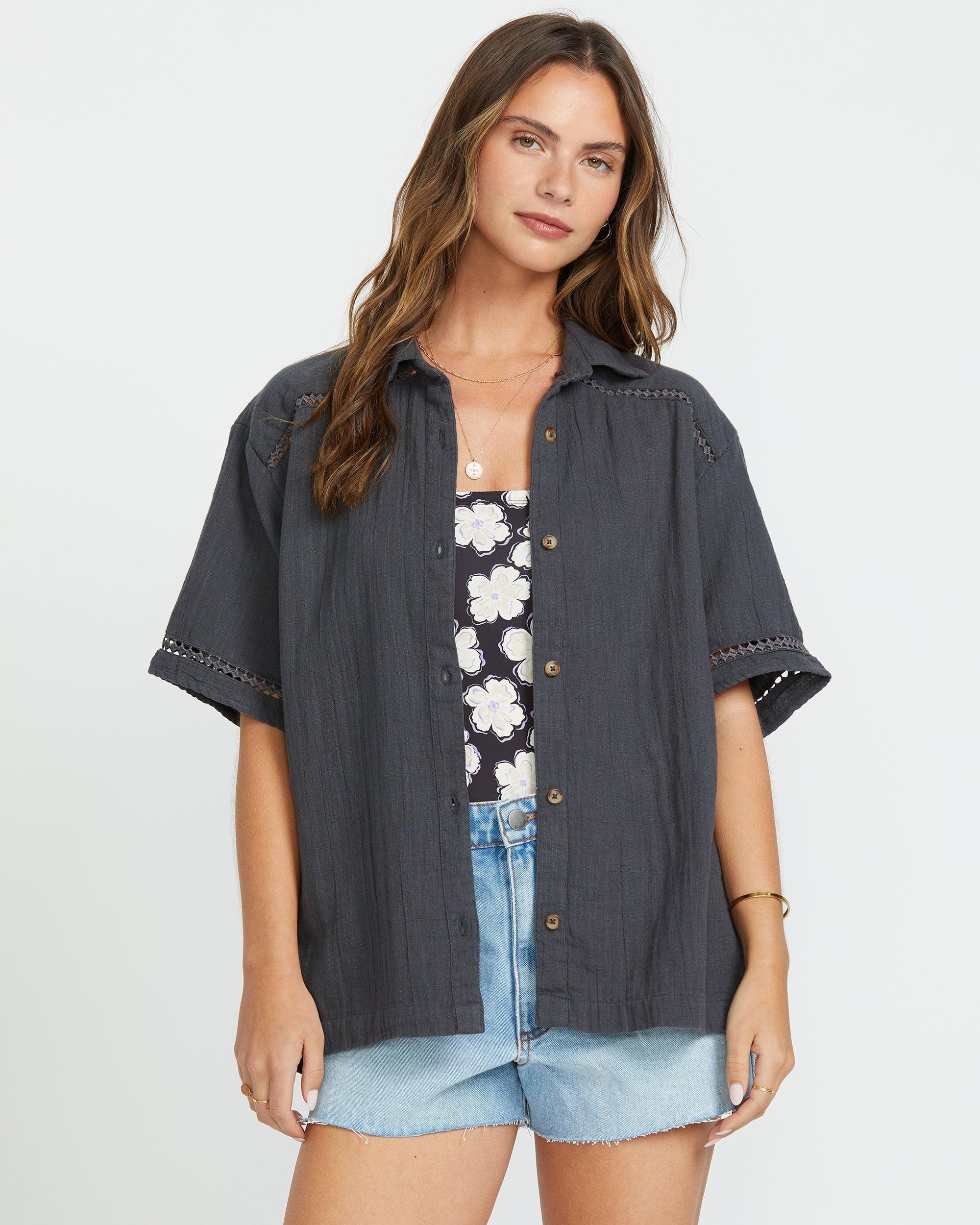 Summers End Short Sleeve Shirt - Black Sands Female Product Image