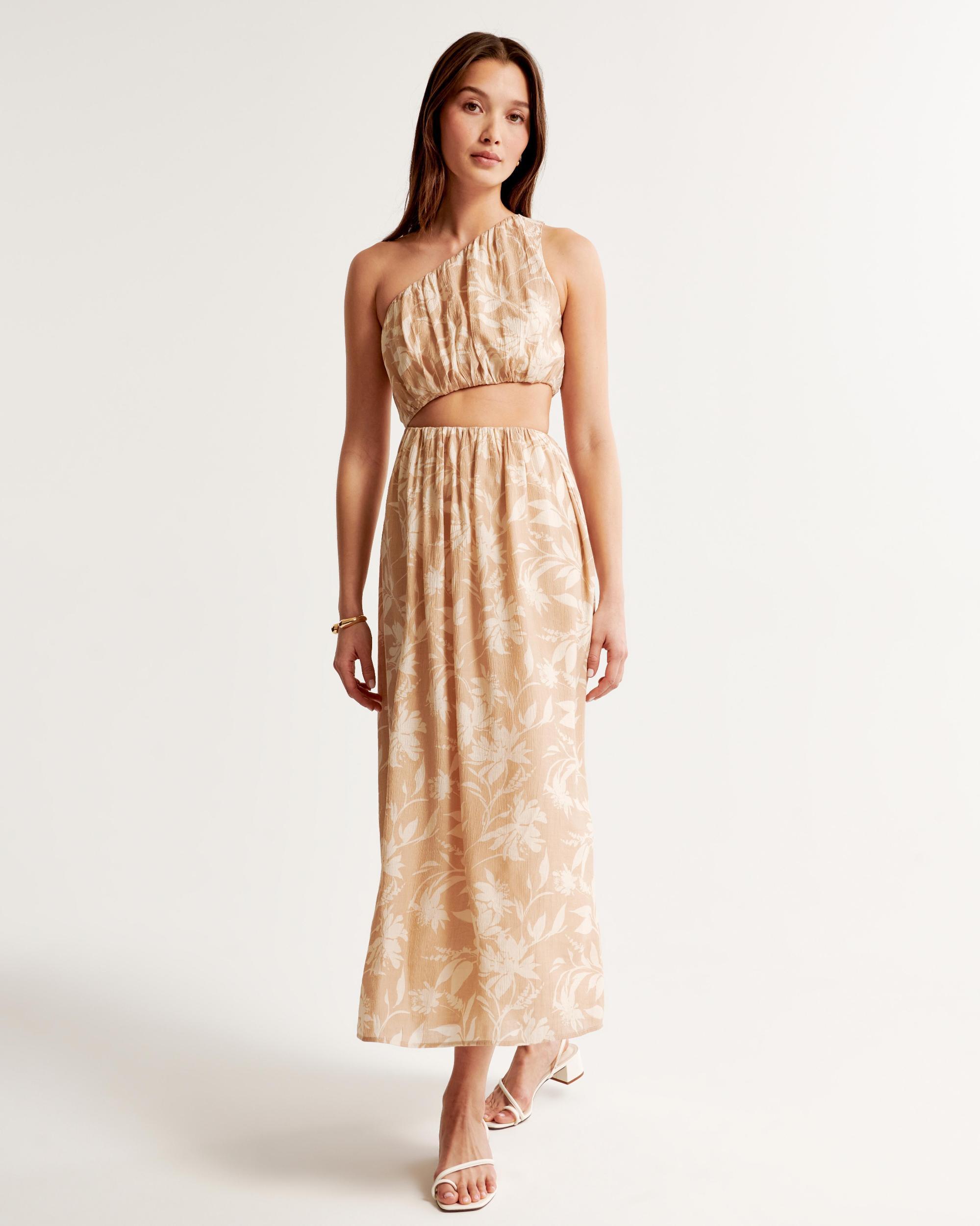 One-Shoulder Cutout Midi Dress Product Image