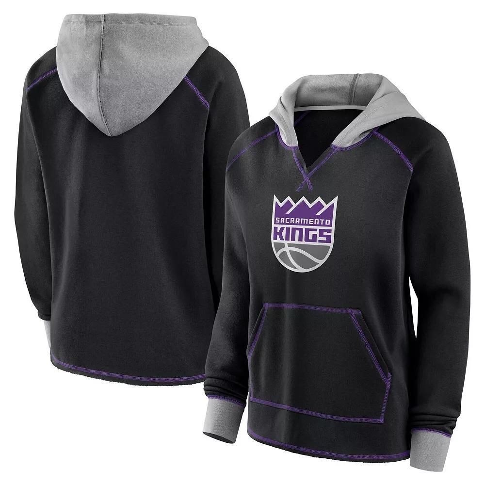 Women's Black Atlanta Falcons Boom Fleece Pullover V-Neck Hoodie, Size: Large Product Image