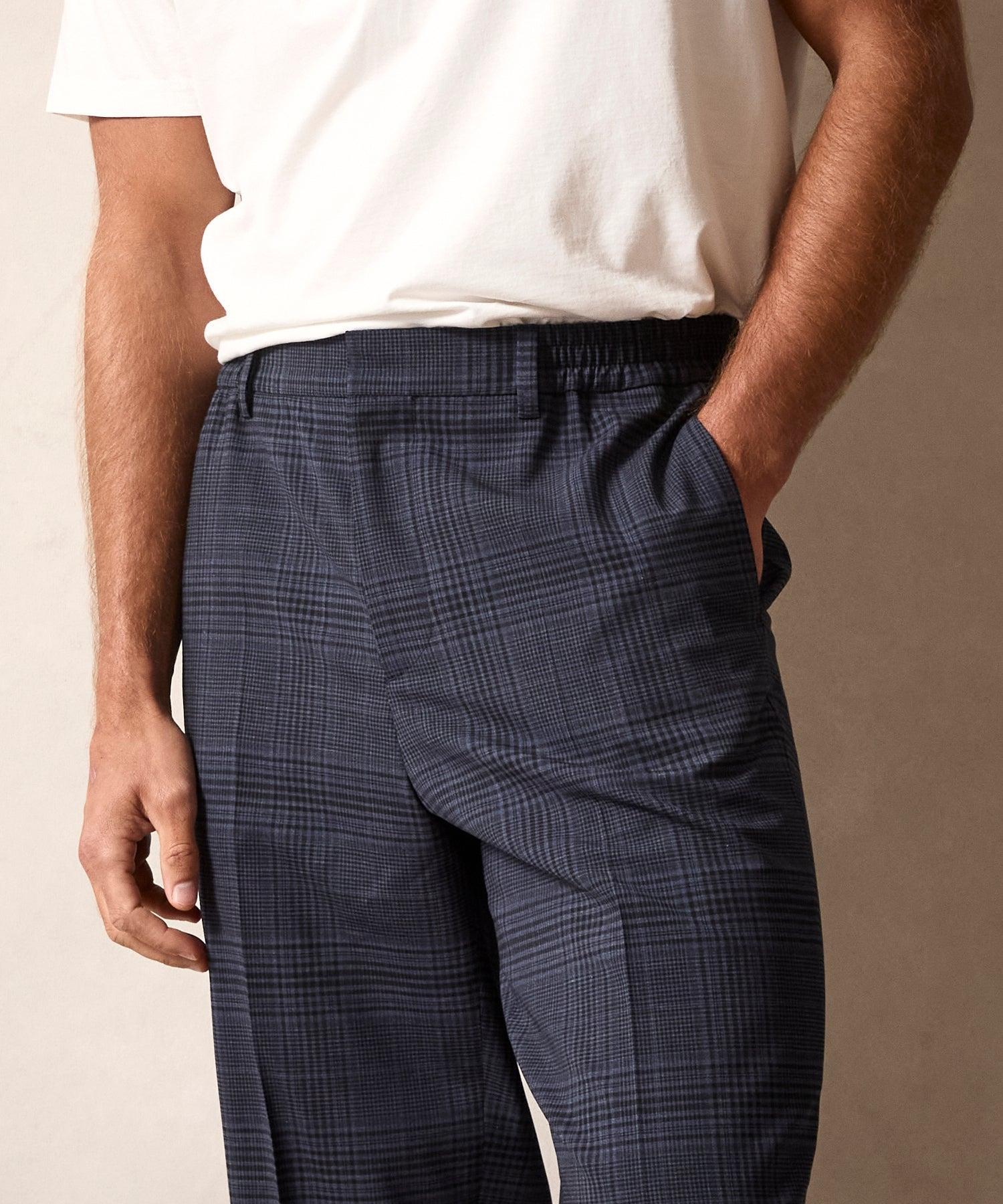 Italian Wool Side Elastic Trouser Glen Plaid Product Image