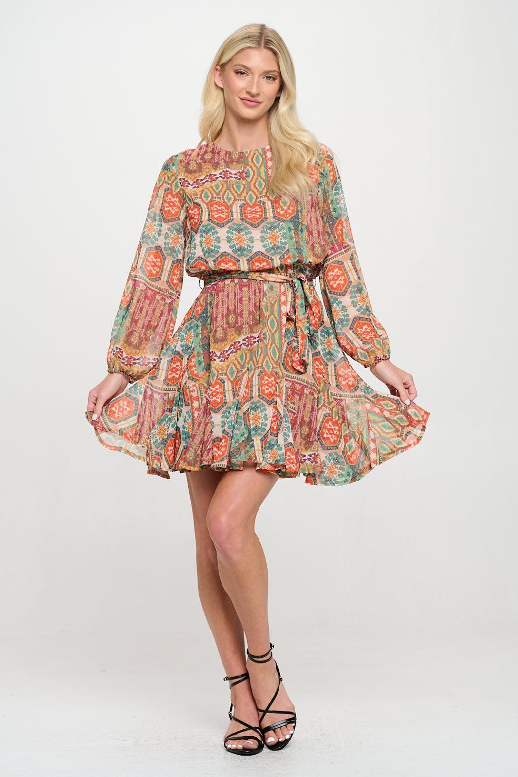Ancient Tapestry Long Sleeve Dress Product Image