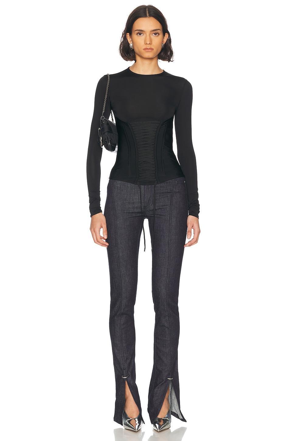 Long Sleeve Corset Top Product Image