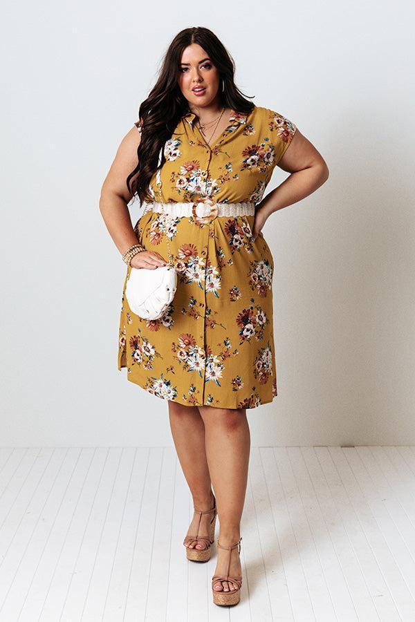 Grand Valley Floral Midi in Mustard Curves Product Image