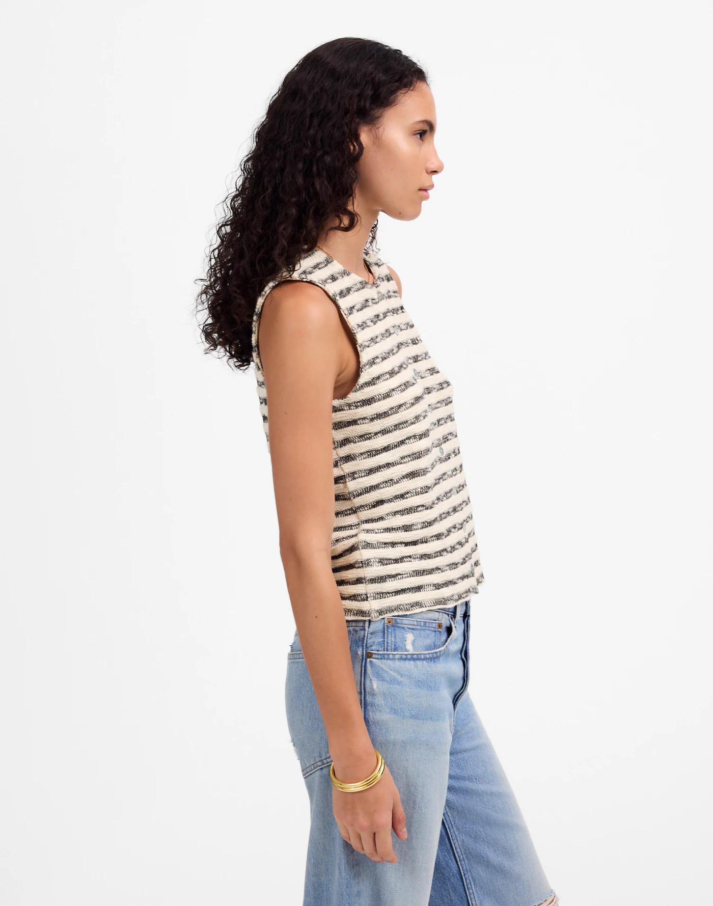 Crewneck Sweater Vest in Stripe Product Image