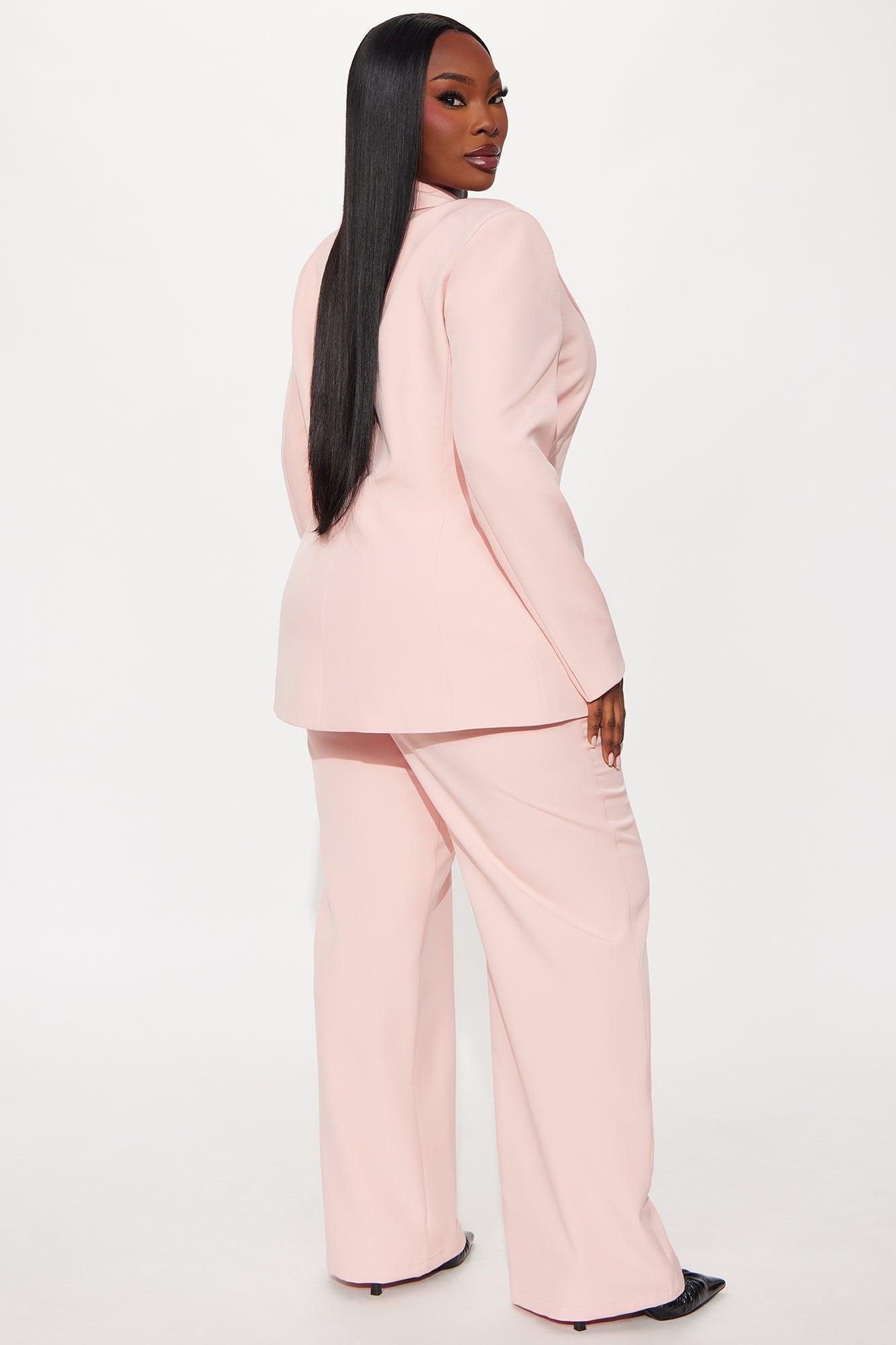CEO Moves Fitted Waist Blazer And Pant Set - Pink Product Image