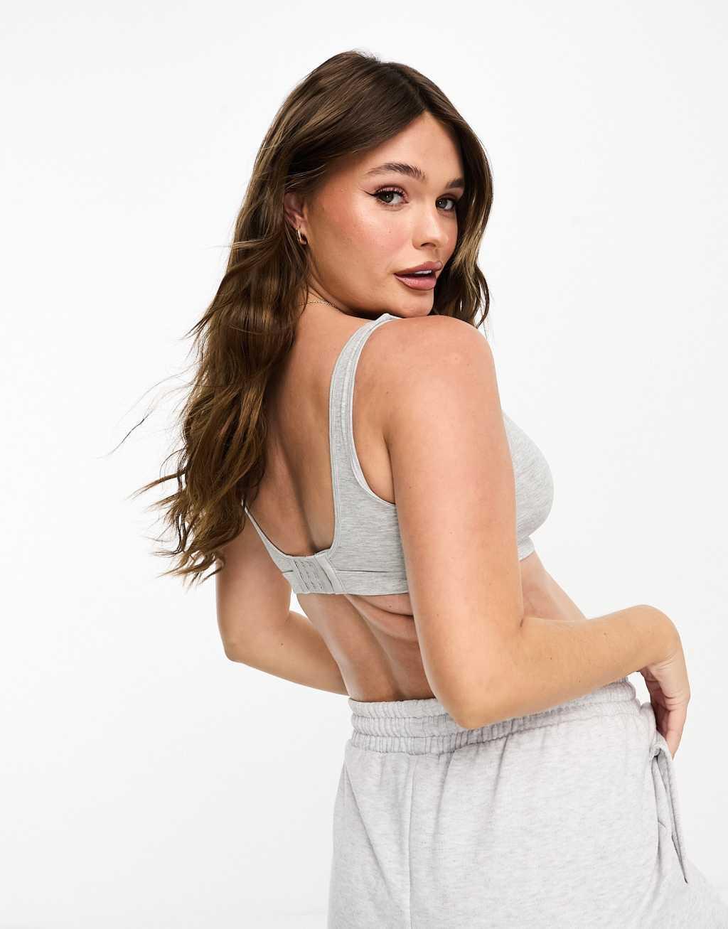 Lindex MOM Maternity 2 pack bras in gray and black Product Image