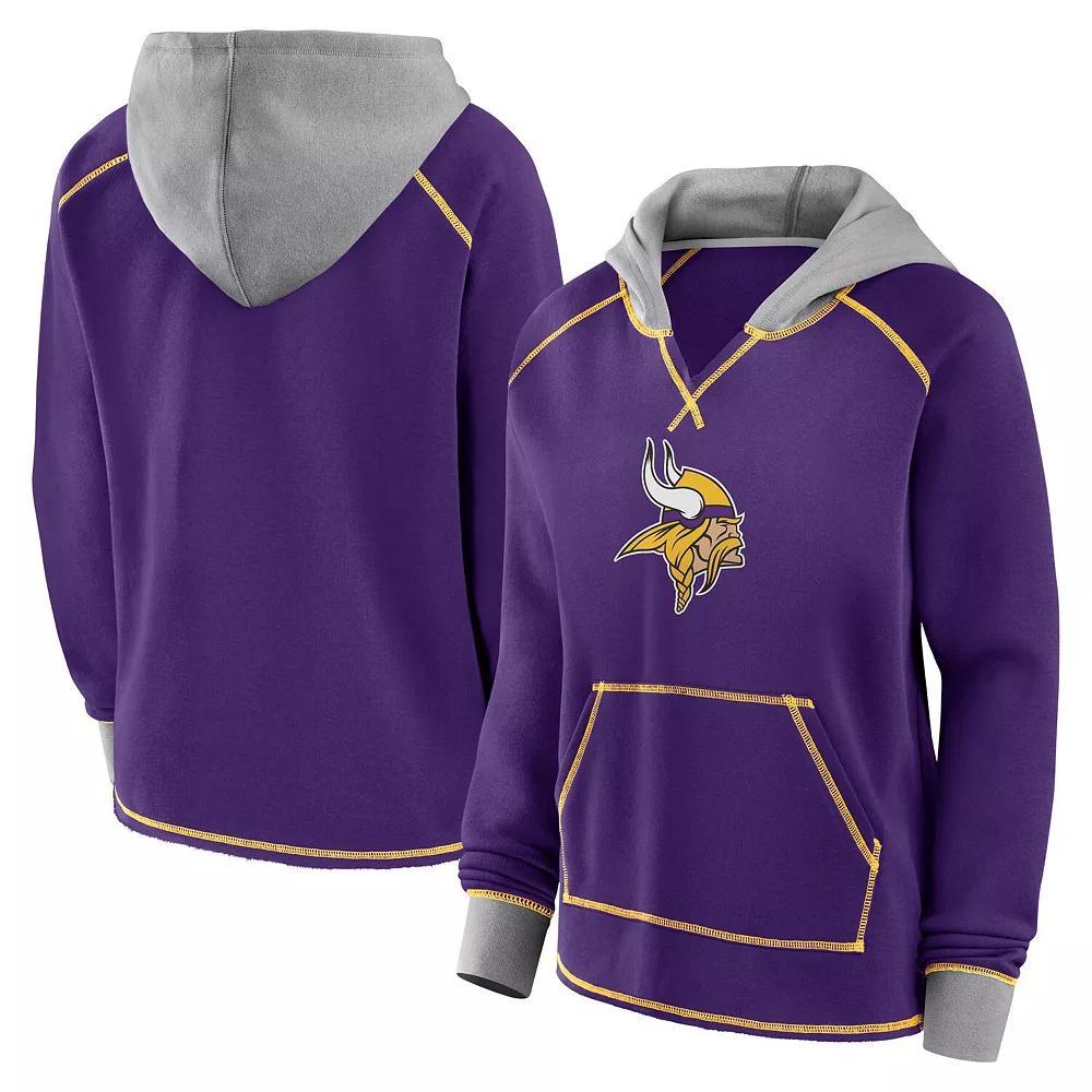 Women's Purple Minnesota Vikings Boom Fleece Pullover V-Neck Hoodie, Size: XS Product Image