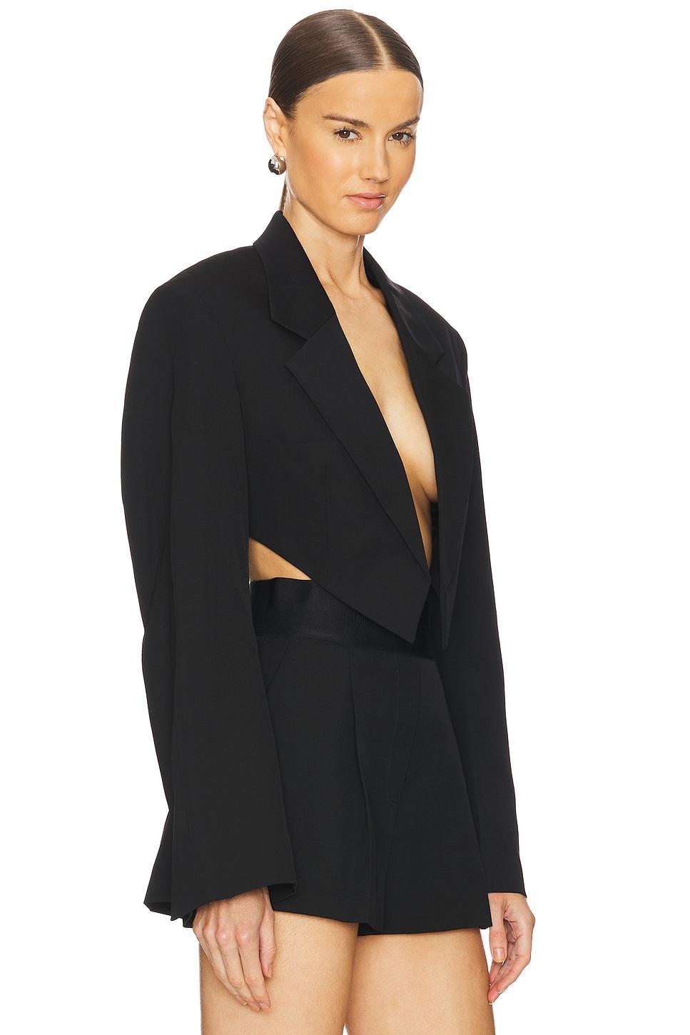 Cropped Blazer With Pointed Hem Alexander Wang Product Image