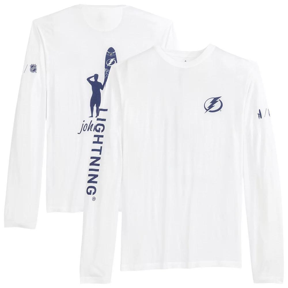 Men's johnnie-O White Tampa Bay Lightning Adam Long Sleeve T-Shirt, Size: 2XL, Lgh White Product Image