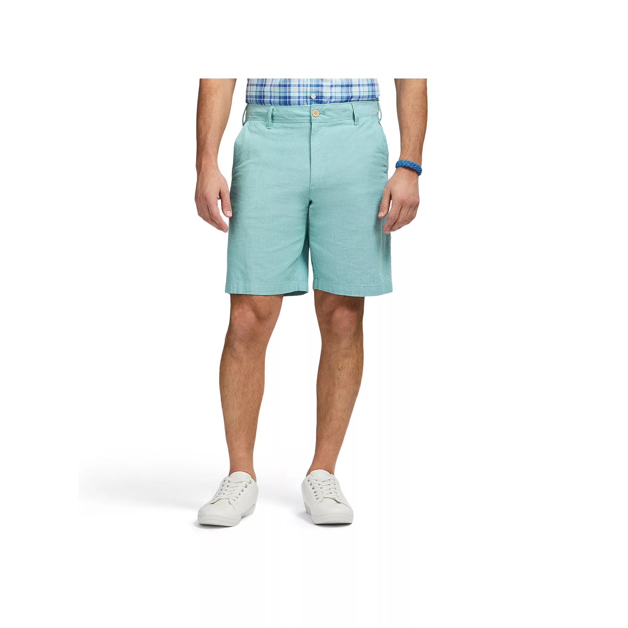 Men's IZOD Classic Chambray Flat Front Shorts, Size: 33, Beryl Green Product Image