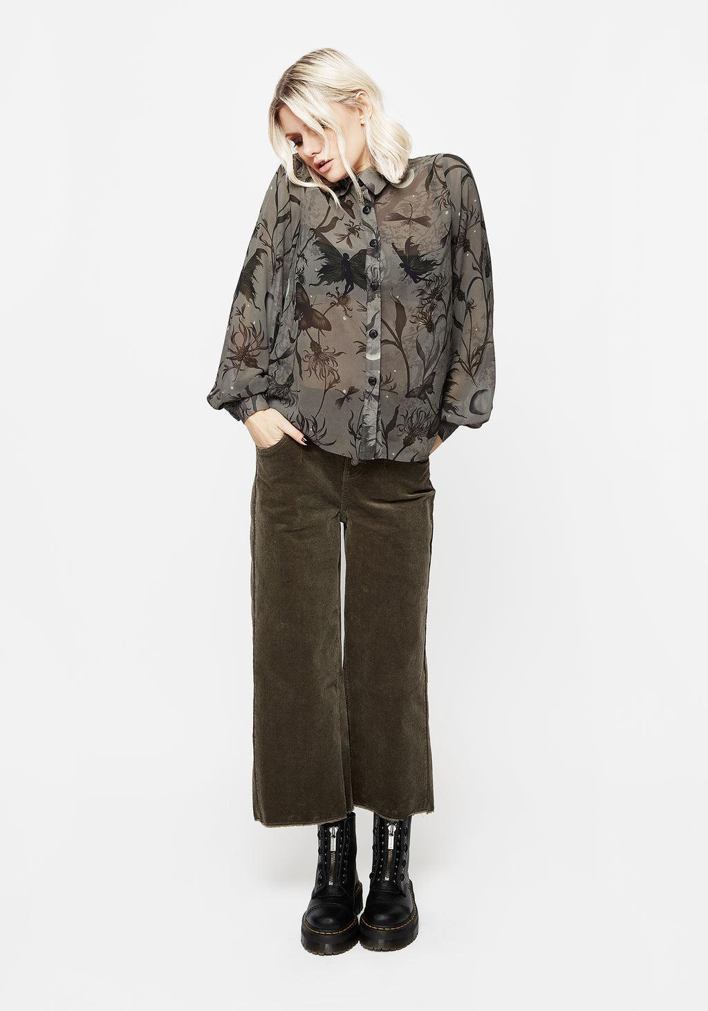 Gloriana Floral Print Chiffon Shirt Product Image