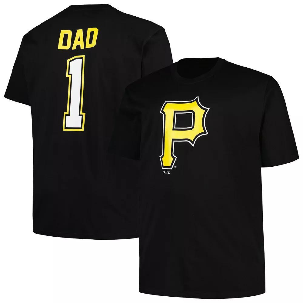 Men's Profile Black Pittsburgh Pirates Big & Tall #1 Dad T-Shirt, Size: 3XB Product Image