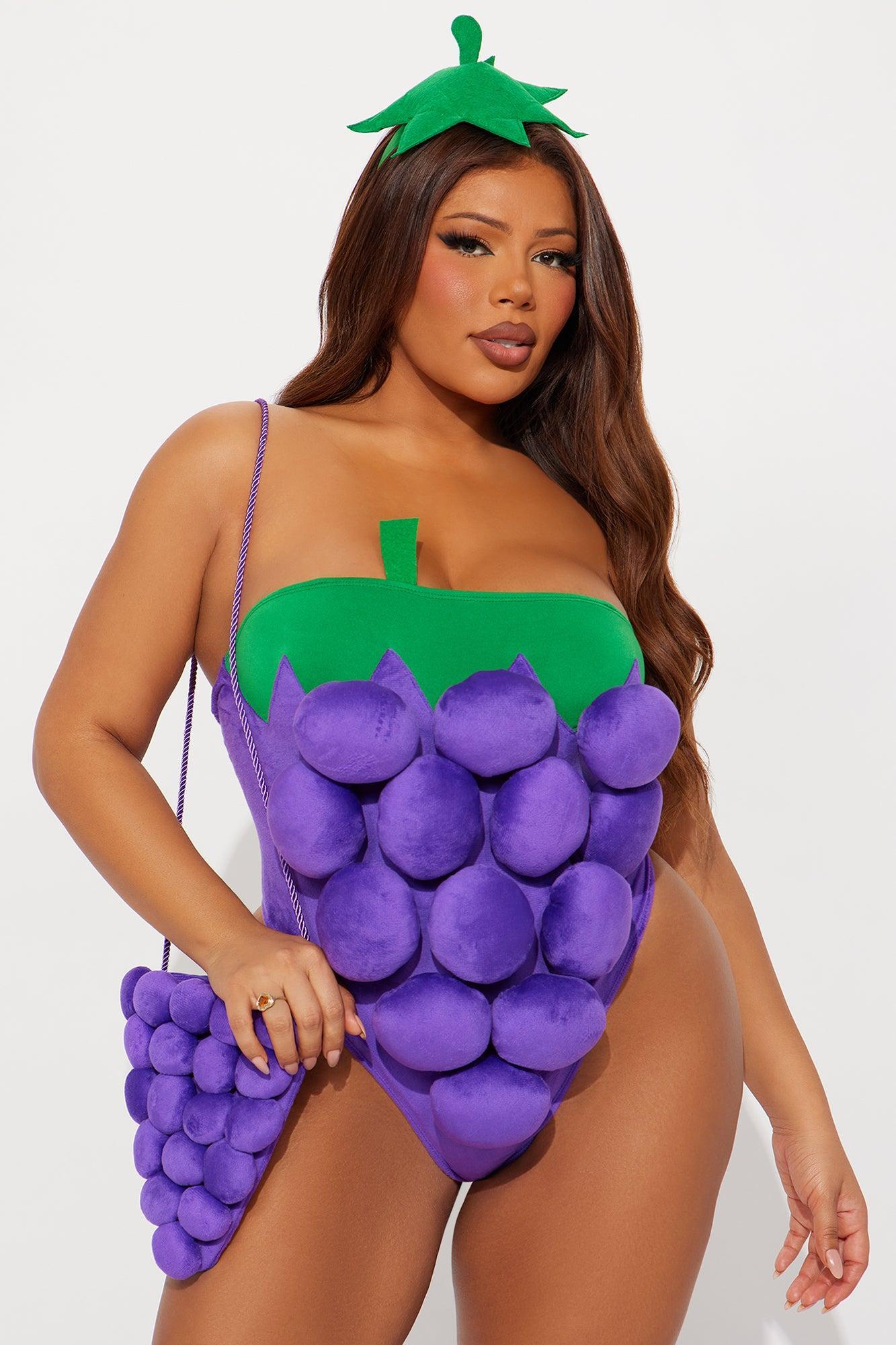 Sweet Vine Grape 5 Piece Costume Set - Purple Female Product Image