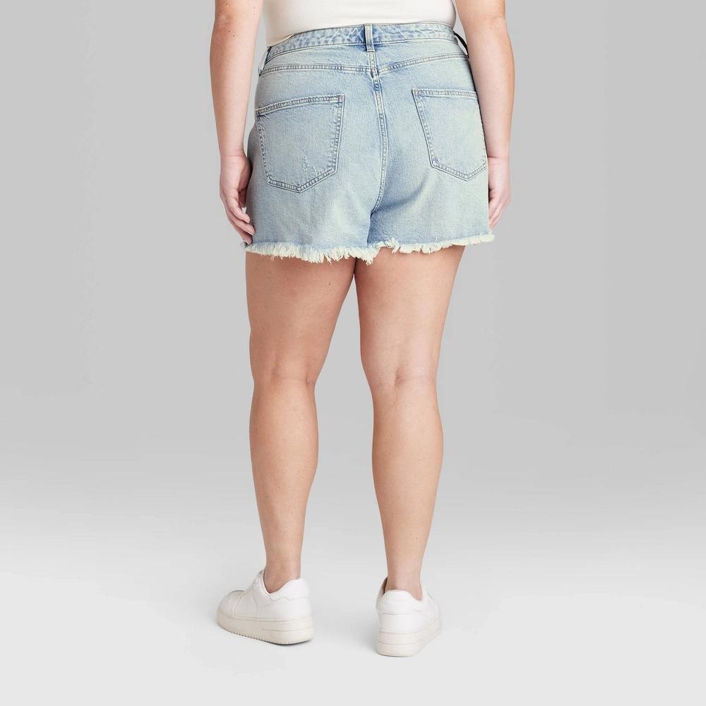 Women's High-Rise EasyRigid Cutoff Jean Shorts - Wild Fable™ Light Wash 30 Product Image