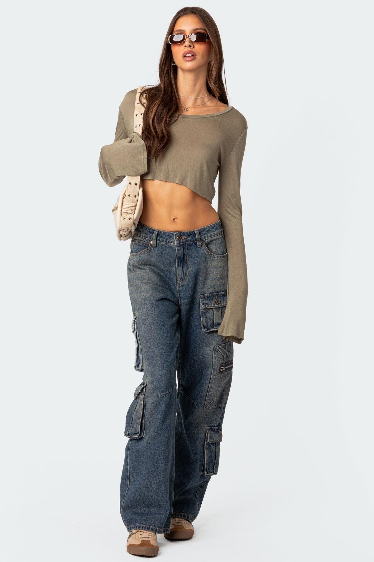 Baggy Boyfriend Cargo Jeans Product Image