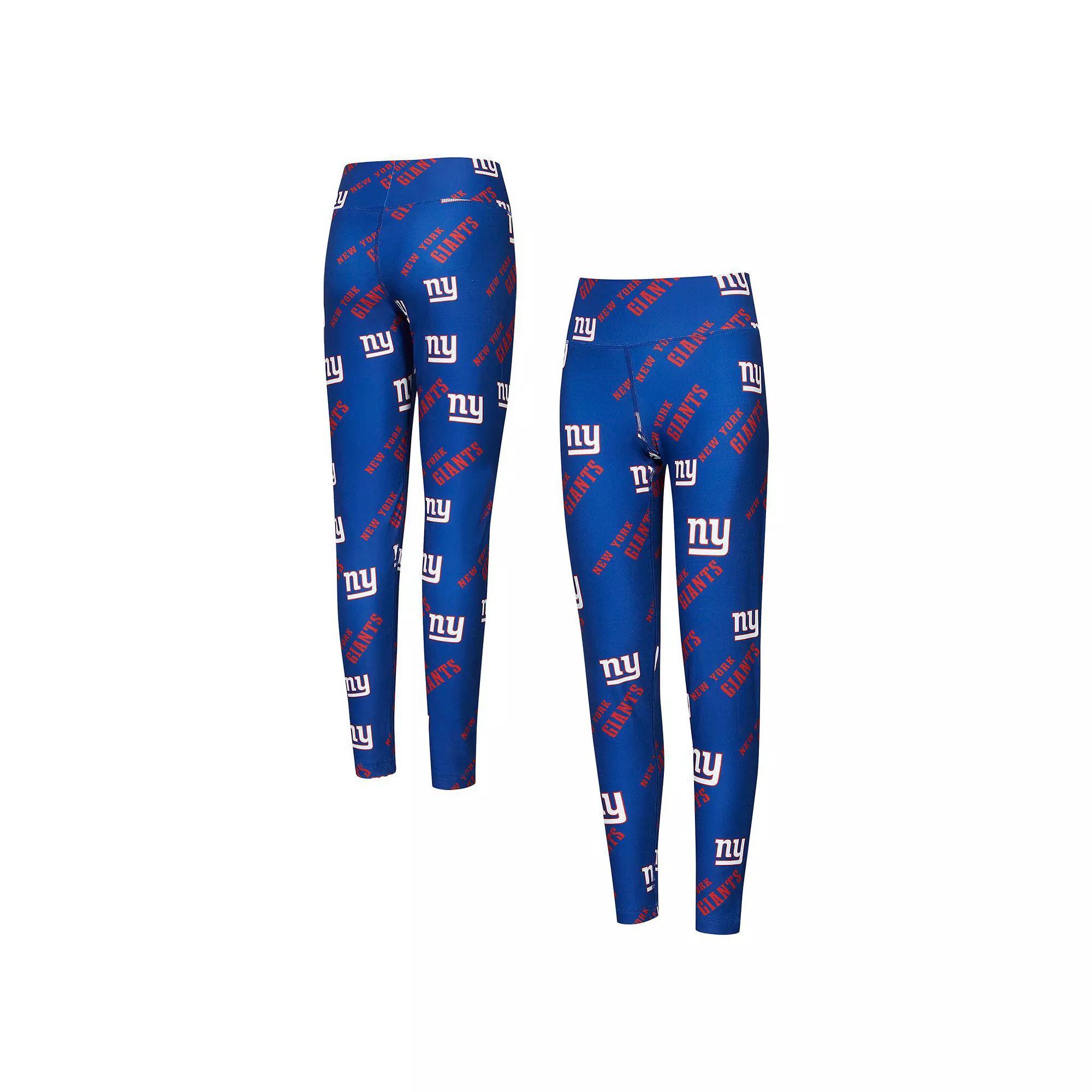 Women's Concepts Sport Royal New York Giants Breakthrough Allover Print Knit Leggings, Size: 2XL, Blue Product Image