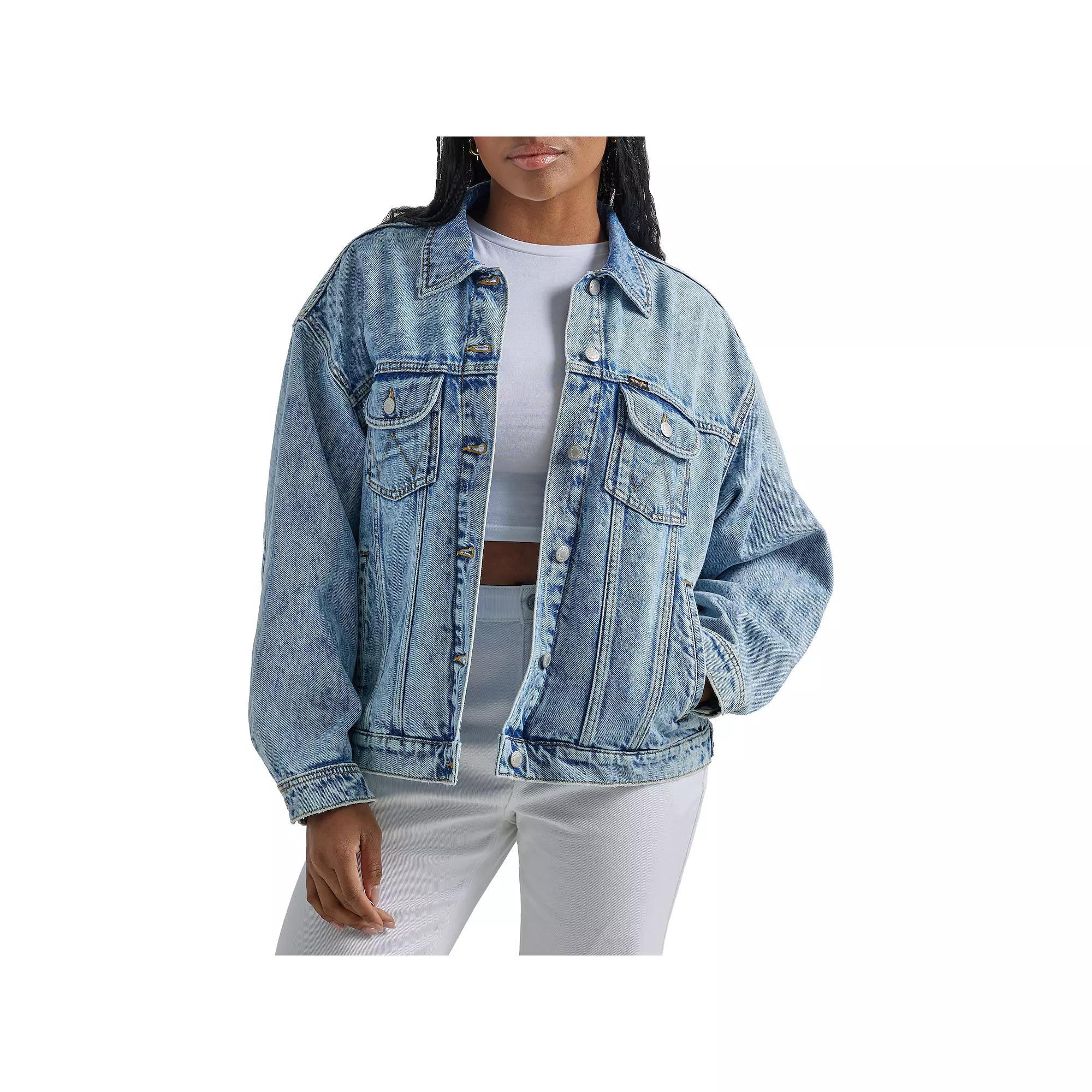 Women's Wrangler Girlfriend Jean Jacket, Size: XXL, Moonchild Product Image