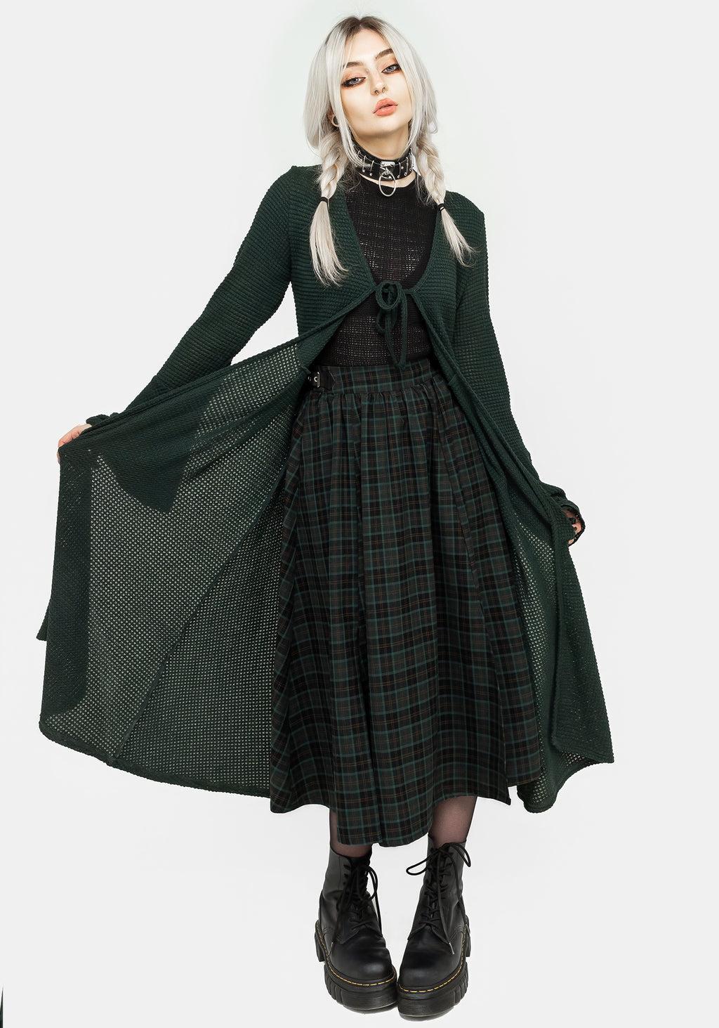 Nightingale Buckled Check Midi Skirt Product Image