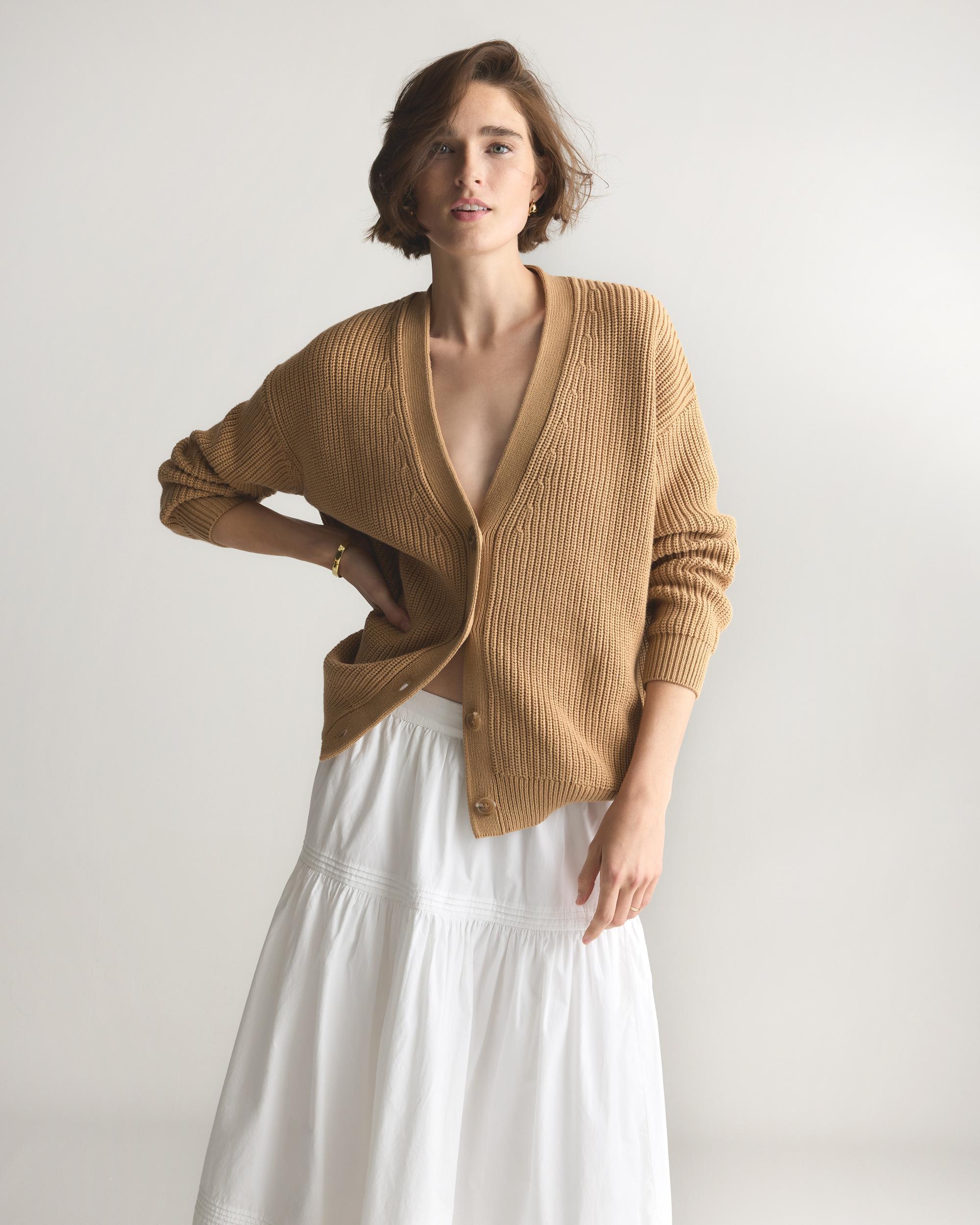 Quince | Women's OverSized Boyfriend Cardigan Sweater Size XS, Organic Cotton Product Image