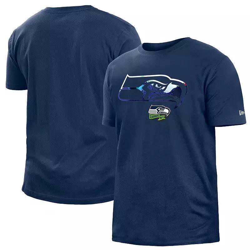 Mens New Era College Seattle Seahawks 2022 Sideline Ink Dye T-Shirt Blue Product Image