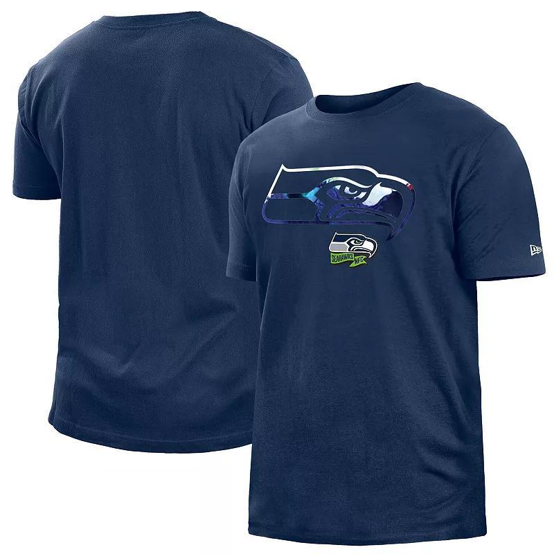 Mens New Era College Seattle Seahawks 2022 Sideline Ink Dye T-Shirt Blue Product Image