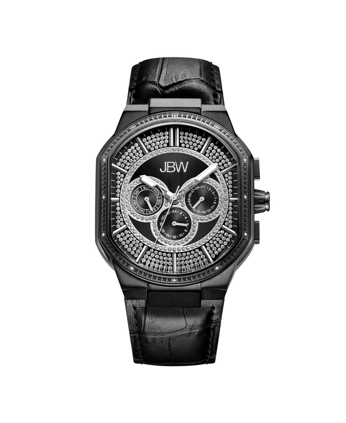 Men's JBW Orion 1/8 CT. T.w. Diamond and Crystal Accent Black IP Chronograph Strap Watch (Model: J6342D) Product Image