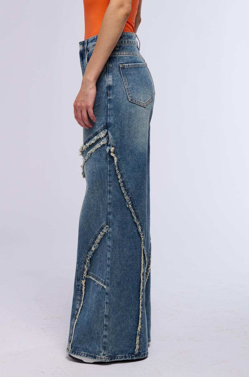 JUST A FEELING DISTRESSED DENIM PANT Product Image