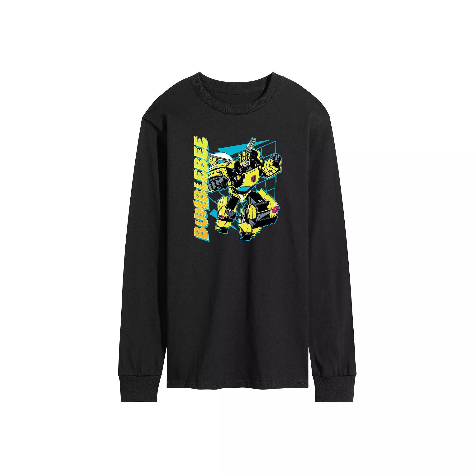 Mens Transformers Bumblebee Halftone Long Sleeve Graphic Tee Product Image