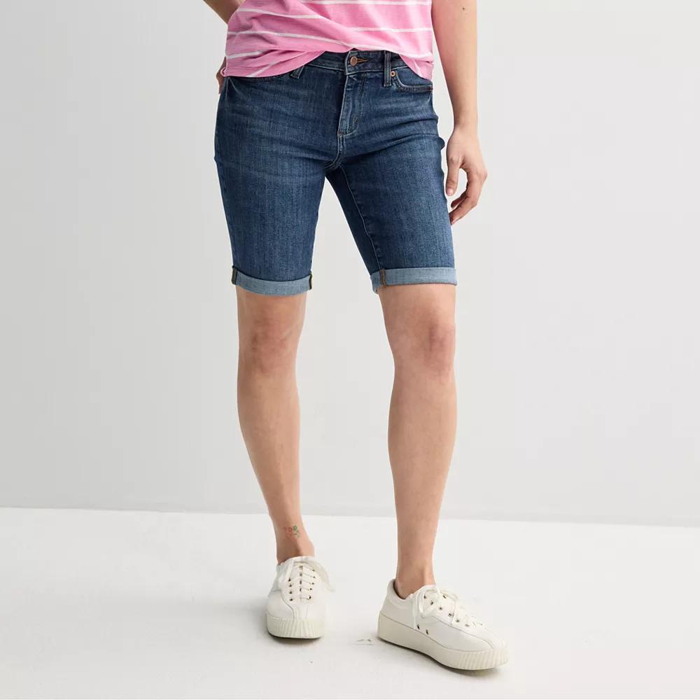 Women's Sonoma Goods For Life® Roll Cuff Bermuda Shorts, Size: 6, Dark Blue Product Image