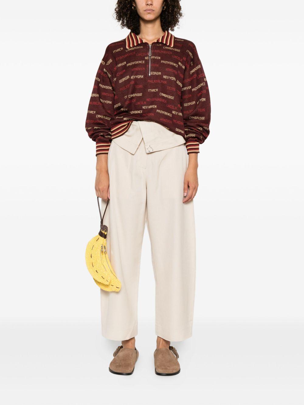 fold-over wide-leg trousers Product Image