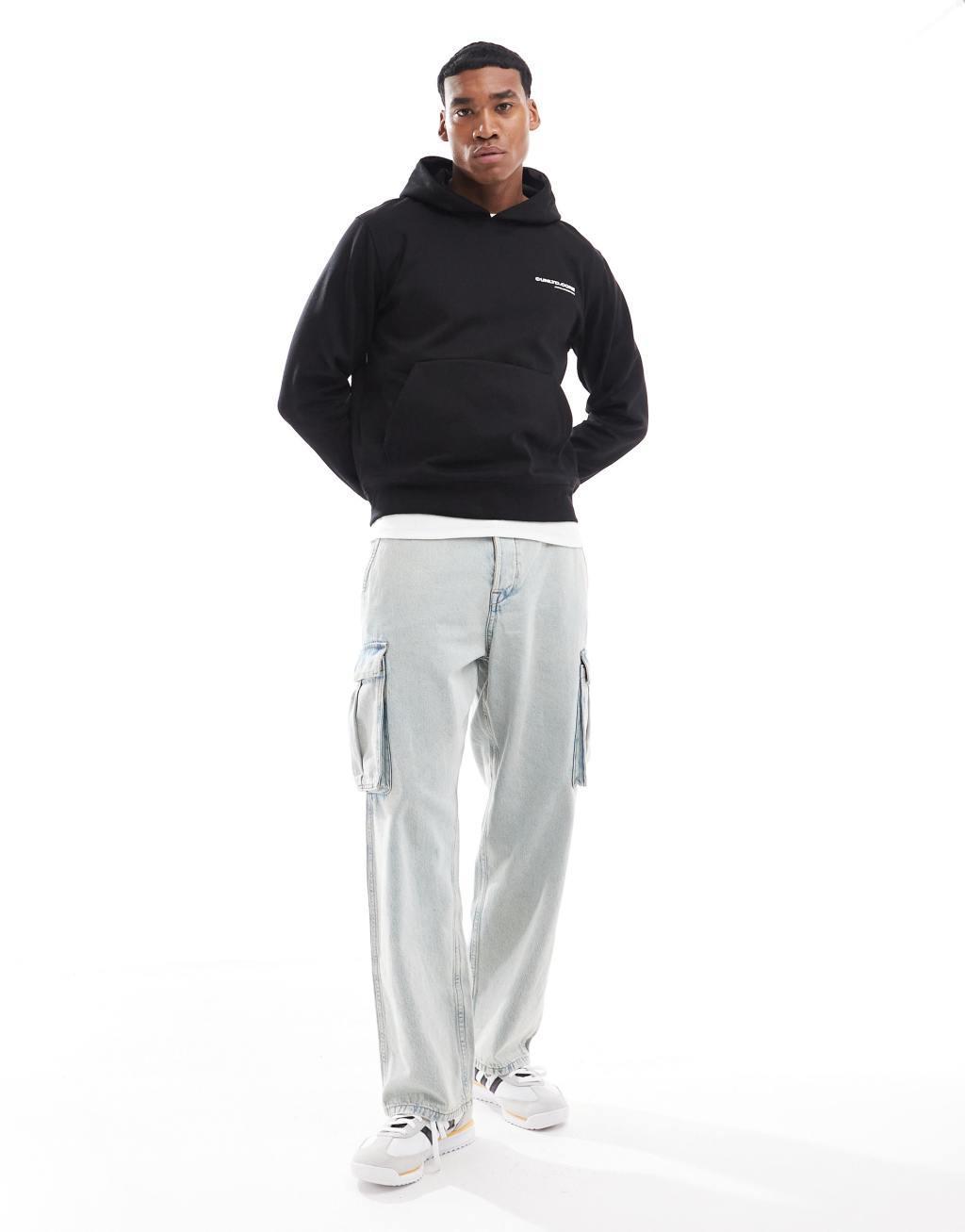 Jack & Jones oversized core back print hoodie in black  Product Image