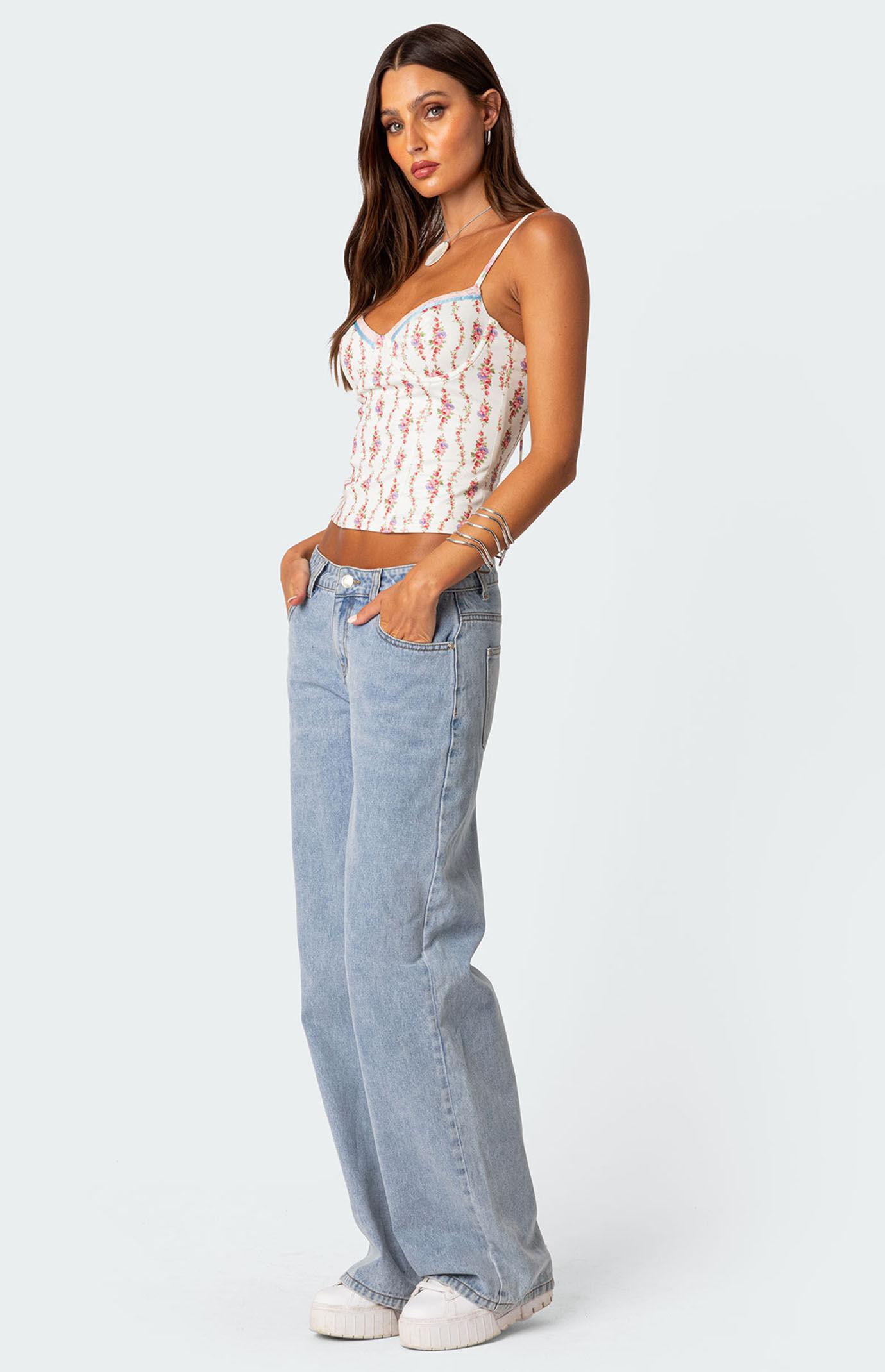 Edikted Women's Indira Printed Cupped Lace Up Corset - Product Image