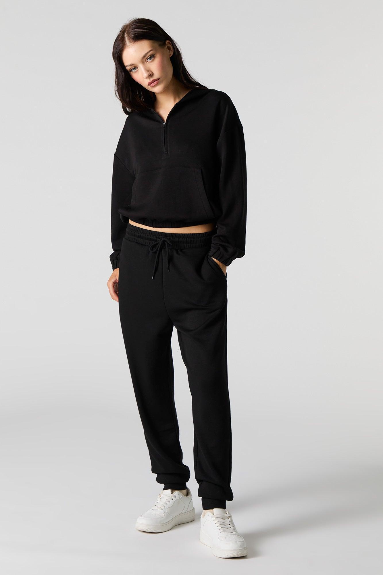 Active Quarter Zip Cinched Fleece Hoodie Female Product Image