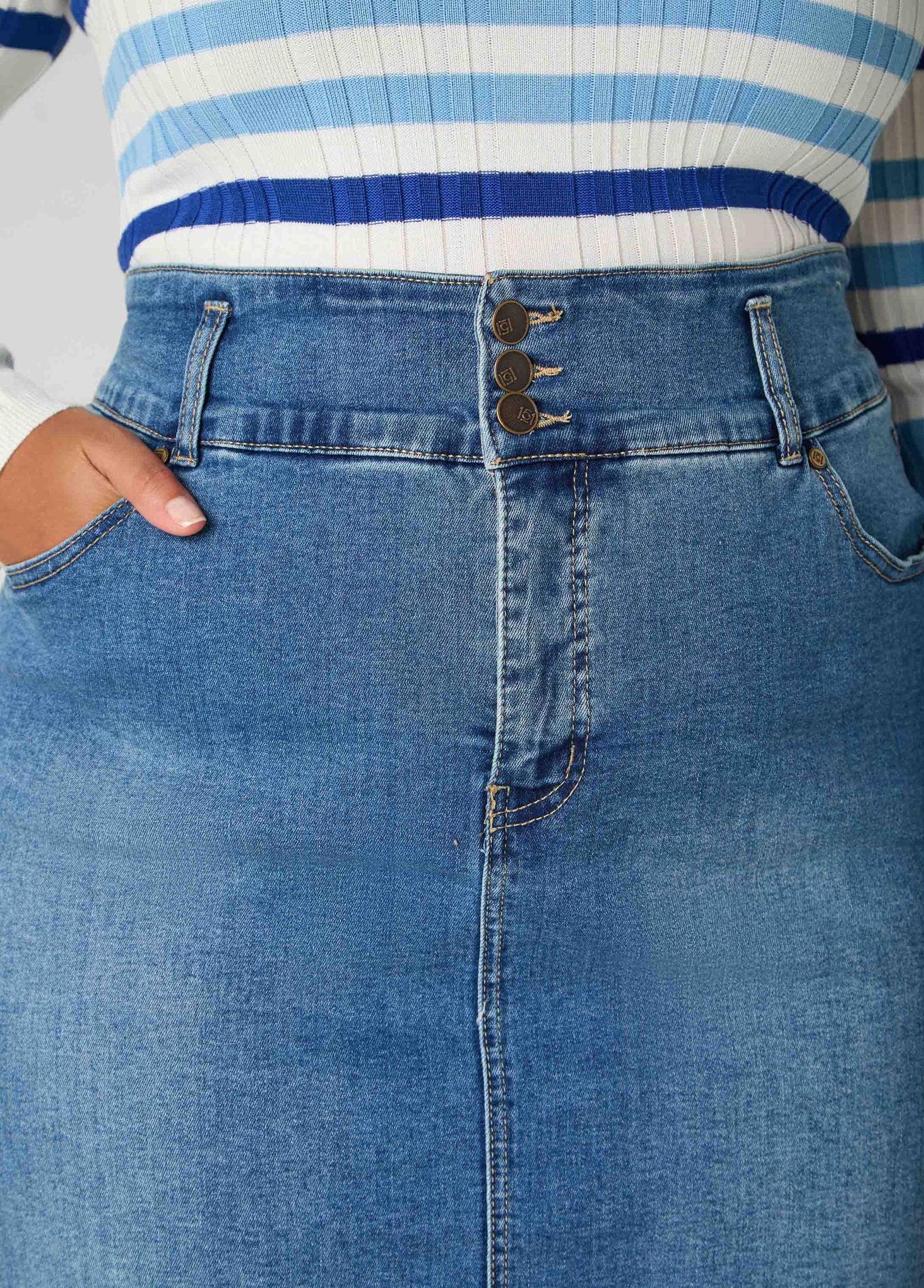 Stretch Denim Pencil Skirt Product Image