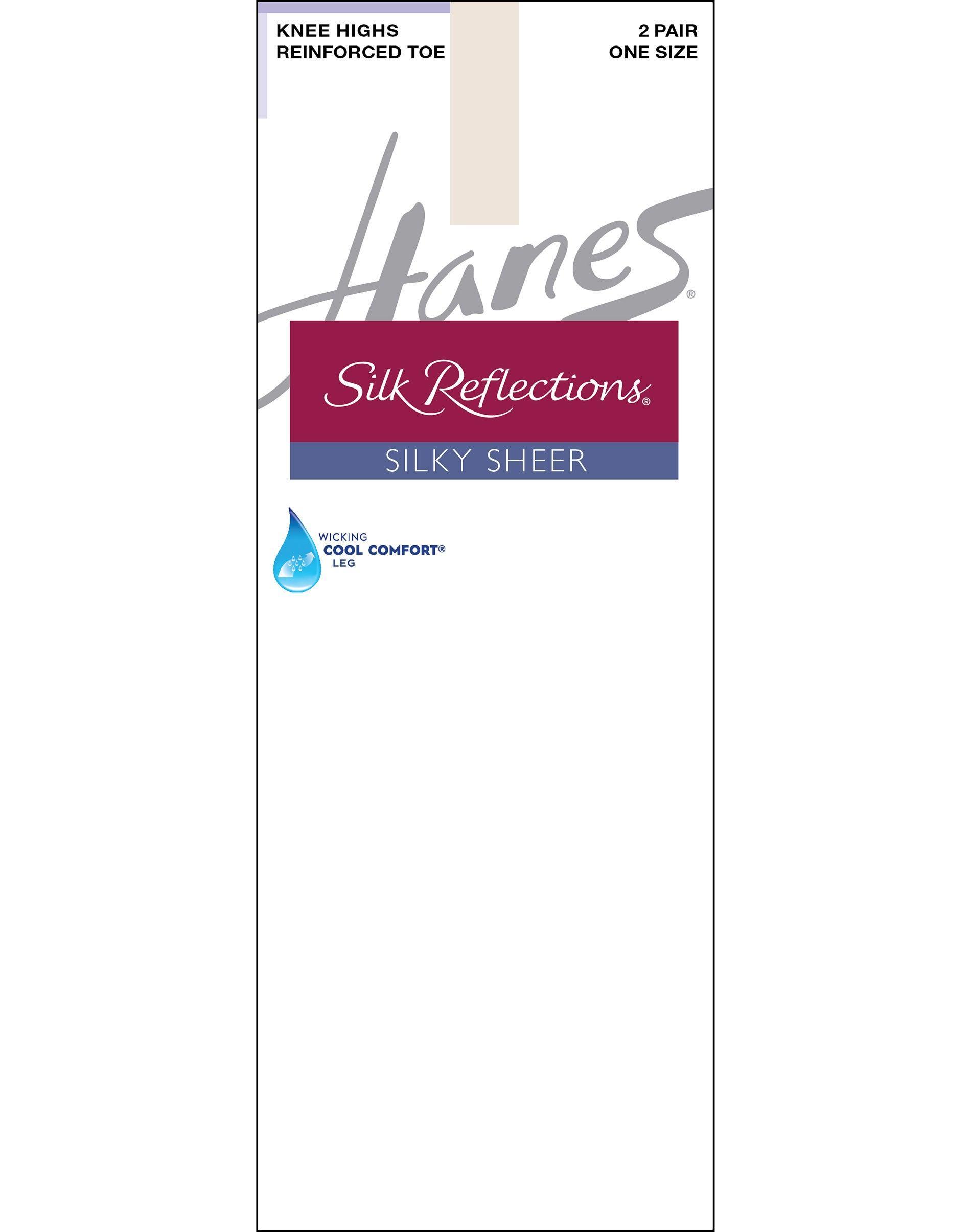 Hanes Silk Reflections Reinforced-Toe Knee Highs 2-Pack Product Image