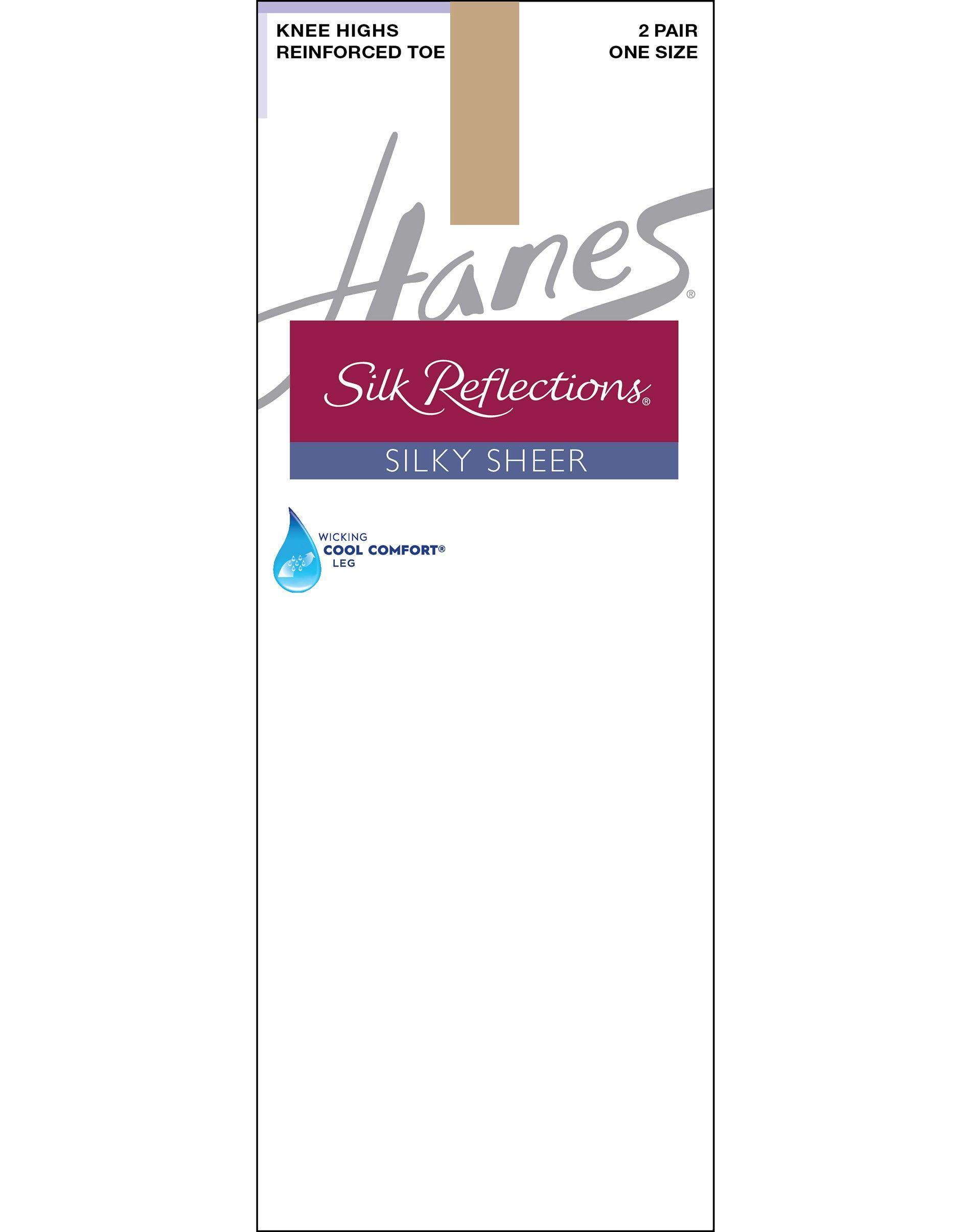 Hanes Silk Reflections Reinforced-Toe Knee Highs 2-Pack Product Image