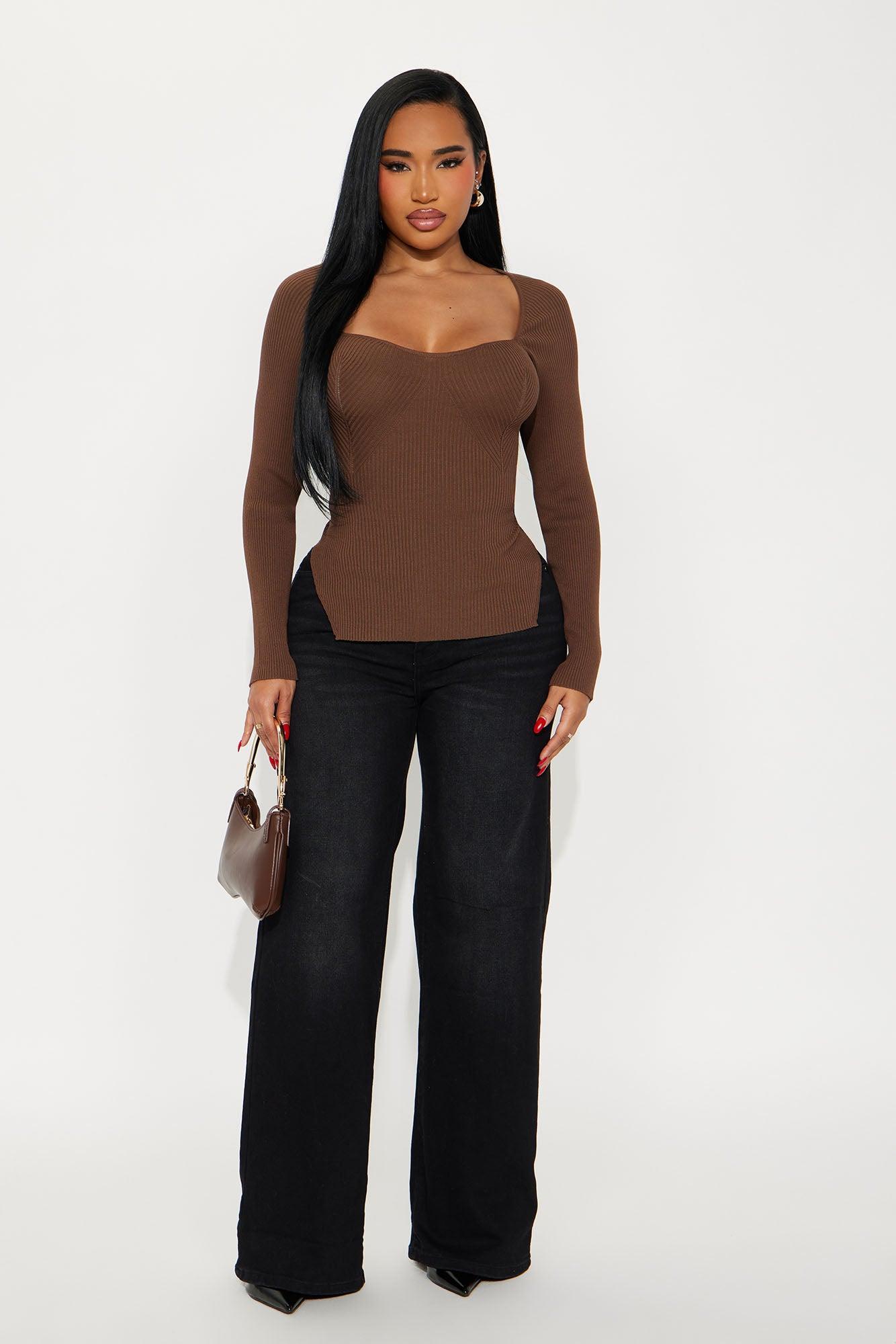 Eyes Around Sweater - Brown Product Image