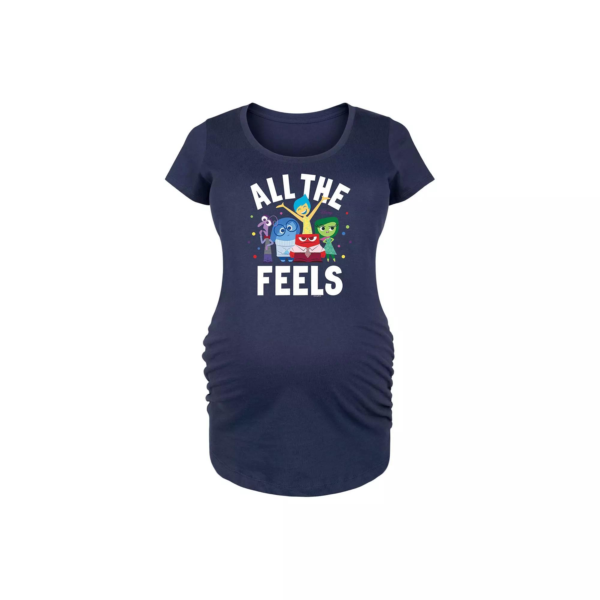 Disney / Pixars Inside Out Maternity All The Feels Graphic Tee, Womens Blue Product Image