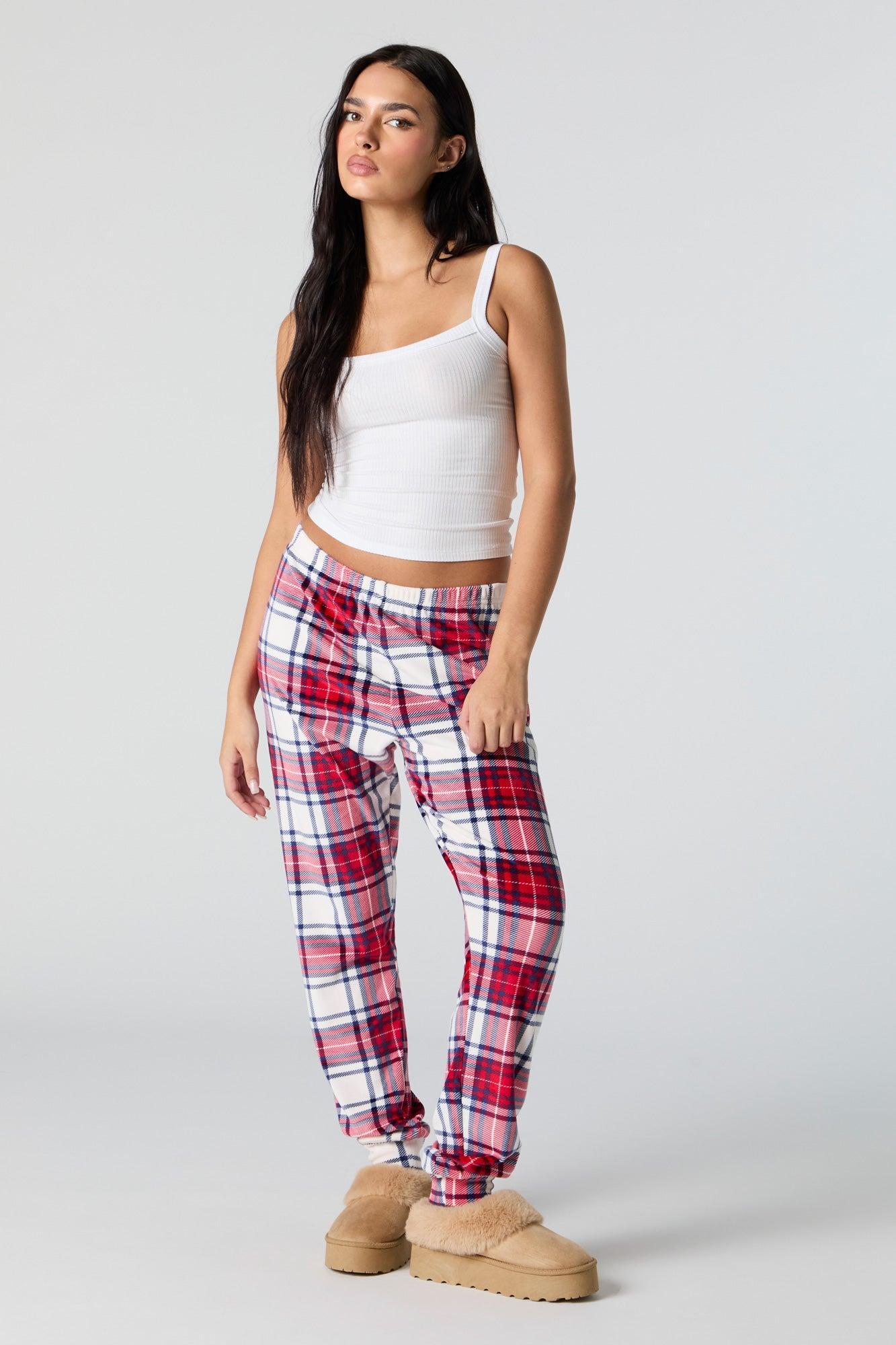 Printed Velour Pajama Jogger Female Product Image