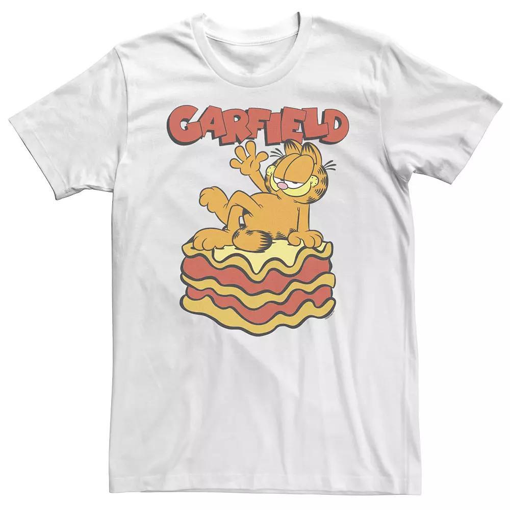 Big & Tall Garfield Lasagna Bed Portrait Tee, Men's, Size: 4XLT, White Product Image